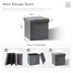 Grey Velvet Folding Ottoman Storage Cube 40x40x40cm