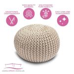 Handmade Knitted Pouffe Footstool for Living Room