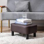 Modern Rectangle Ottoman Footstool with Wooden Legs