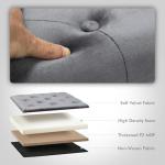 Grey Velvet Folding Ottoman Storage Cube 40x40x40cm