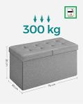 Light Grey Foldable Storage Ottoman with Flipping Lid