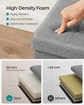 Light Grey Foldable Storage Ottoman with Flipping Lid