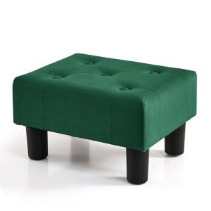 Velvet Green Footstool Ottoman for Any Space