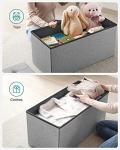 Light Grey Foldable Storage Ottoman with Flipping Lid