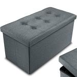 Foldable Ottoman Storage Box - Dark Grey 80L