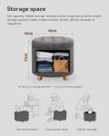 Charcoal Round Padded Storage Ottoman Stool