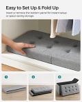 Light Grey Foldable Storage Ottoman with Flipping Lid