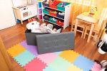 Foldable Ottoman Storage Box - Dark Grey 80L