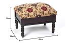 Floral Upholstered Footstool with Hidden Storage
