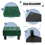 Velvet Green Footstool Ottoman for Any Space