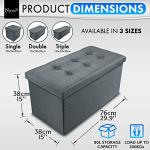 Foldable Ottoman Storage Box - Dark Grey 80L