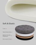Charcoal Round Padded Storage Ottoman Stool