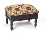 Floral Upholstered Footstool with Hidden Storage