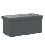 Foldable Ottoman Storage Box - Dark Grey 80L