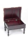 Floral Upholstered Footstool with Hidden Storage