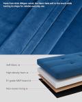 Navy Velvet Foldable Ottoman Storage Box 151L