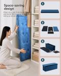 Navy Velvet Foldable Ottoman Storage Box 151L