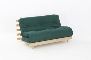 Cozy 4ft Wooden Futon with Green Mattress