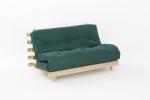 Cozy 4ft Wooden Futon with Green Mattress