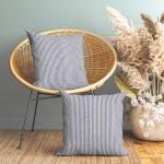 Ticking Navy Blue Cushion Covers Set of 2
