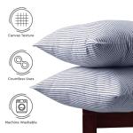 Ticking Navy Blue Cushion Covers Set of 2