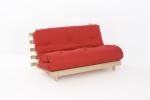 Cozy 4ft Wooden Futon Set with Red Mattress