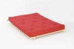 Cozy 4ft Wooden Futon Set with Red Mattress