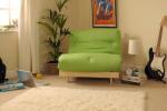 Small Single Wooden Futon Set with Lime Mattress