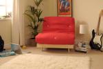 Cozy 3ft Wooden Futon with Red Mattress