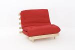 Comfy 3ft Wooden Futon Set with Red Mattress