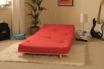 Cozy 3ft Wooden Futon with Red Mattress
