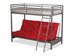Silver Metal Futon Bunk Bed with Mattress