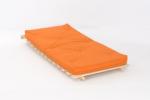 Comfy Living 3ft LUXURY Single (90cm) Wooden Futon Set with PREMIUM LUXURY Orange Mattress