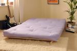 Comfy Living 4ft6 (135cm) Double Wooden Futon with LILAC Mattress