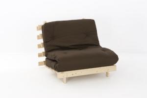 Cozy 2ft6 Wooden Futon Set with Chocolate Mattress