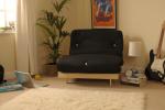 Cozy 3ft Wooden Futon with Black Mattress