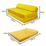 Panana Comfy Fold-Out Futon Sofa Bed - Yellow