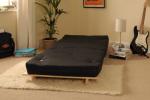 Cozy 3ft Wooden Futon with Black Mattress