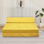 Panana Comfy Fold-Out Futon Sofa Bed - Yellow