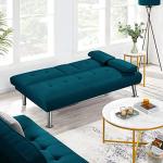 Yaheetech Aqua Blue Convertible Sofa Bed