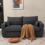 Dark Grey Upholstered Loveseat with Storage