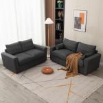 Dark Grey Upholstered Loveseat with Storage