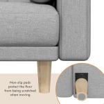 Yaheetech Light Grey Convertible Sofa Bed with Pillows