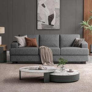 Cozy 3-Seater Linen Sofa with Soft Armrests