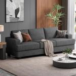 Cozy 3-Seater Linen Sofa with Soft Armrests