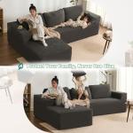 Litbird L-Shaped Modular Sofa with Chaise, Grey