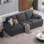 Cozy 3-Seater Linen Sofa with Soft Armrests