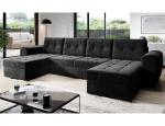 Bari U-Shape Sleep Sofa in Grey Velvet