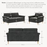 Vesgantti Grey Loveseat Sofa Set with Storage