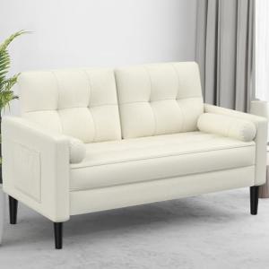 Comfy Beige 2-Seater Sofa with Pillows